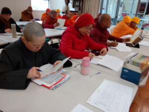 Monks and nuns studying English
